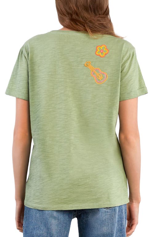 Billy T Paradise V-neck Cotton T-shirt In Green