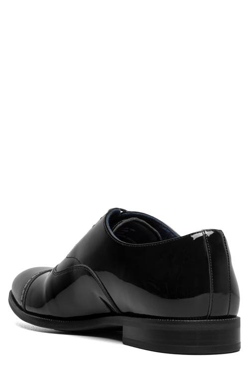 Stacy Adams Concorde Ii Patent Cap Toe Wholecut Shoe In Black Patent