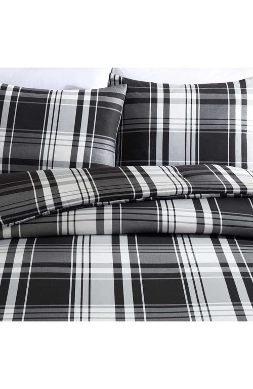 Eddie Bauer Saddle Mountain Plaid Comforter Set In Black