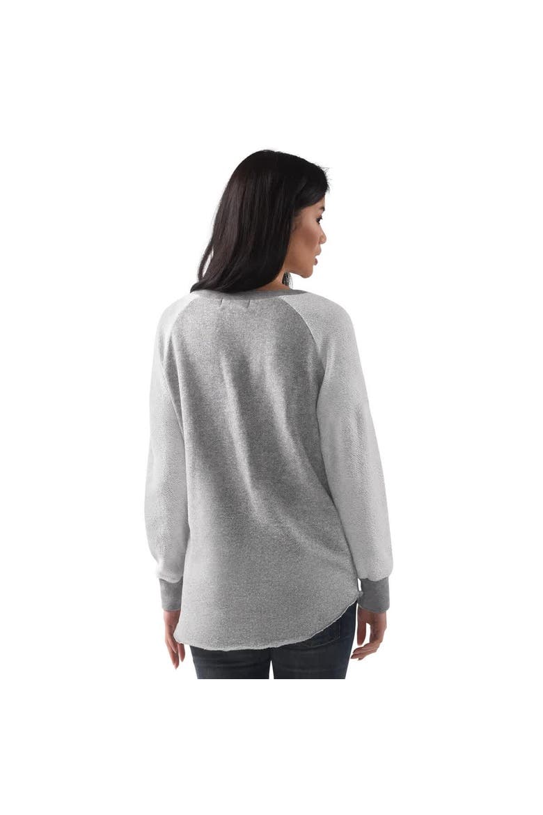 Women's G-III 4Her by Carl Banks  Heather Gray Houston Astros Gridiron Raglan Pullover Sweatshirt, Alternate, color, Heather Gray