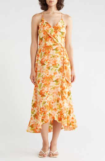 Chelsea28 Floral Faux Wrap Midi Dress