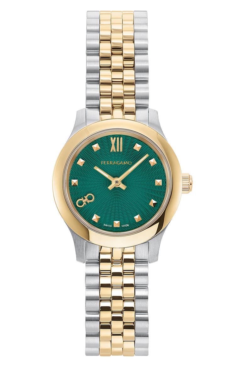 倖*)様 Salvatore Ferragamo レディース 腕時計 グリーン Duo Mini Bracelet Watch, 25mm (Women) | Nordstrom