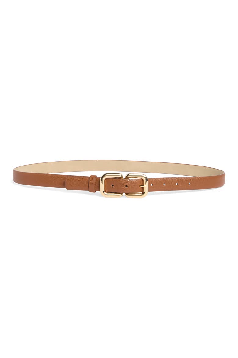 Double Buckle Belt, Main, color, BROWN