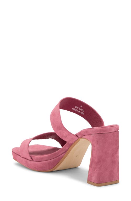 Jeffrey Campbell Danity Platform Slide Sandal In Deep Pink Suede