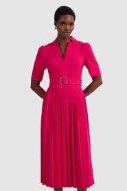 Karen Millen Petite Crepe Forever Pleat Midi Dress