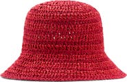 MANGO Paper Straw Crochet Bucket Hat