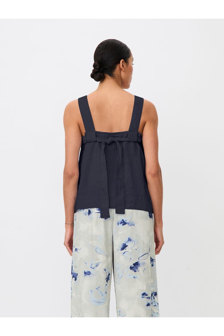 Madisa Linen Square Neck Top, Alternate, color, Navy
