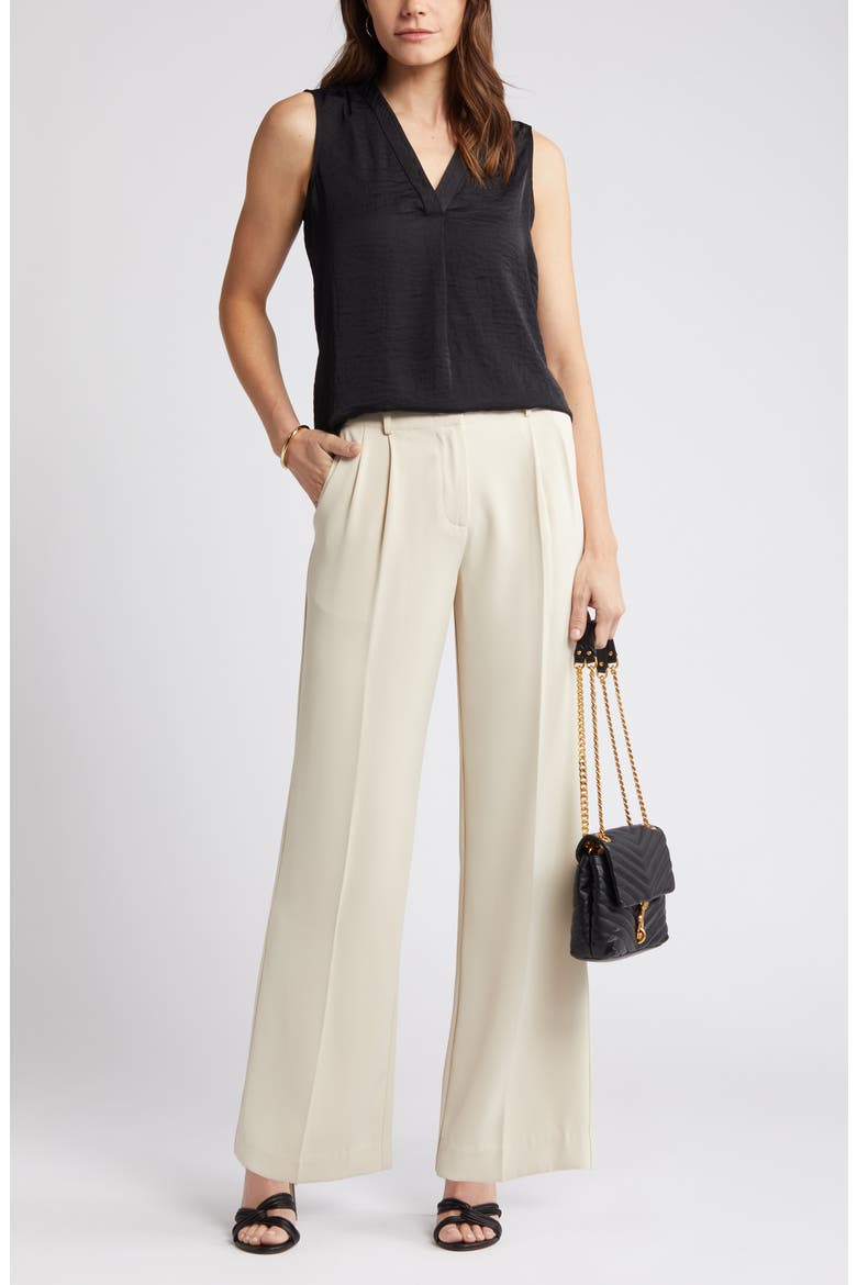 Rumpled Satin Blouse, Main, color, RICH BLACK