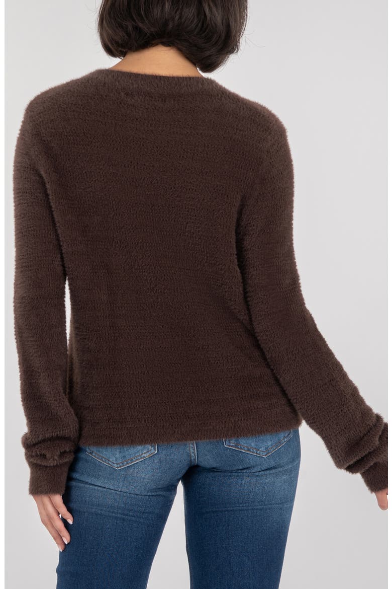 Maxine Fuzzy Sweater, Alternate, color, BROWN