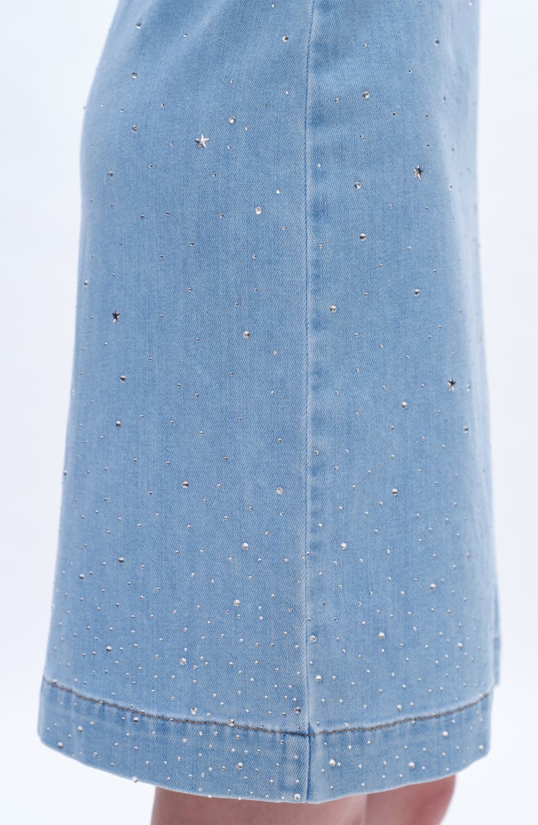Bayeas Rhinestone Denim Dress, Alternate, color,