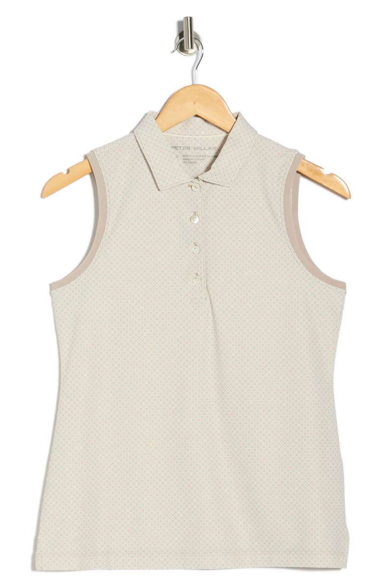 Peter Millar Casa Capri Sport Mesh Sleeveless Polo, Alternate, color, Pebble