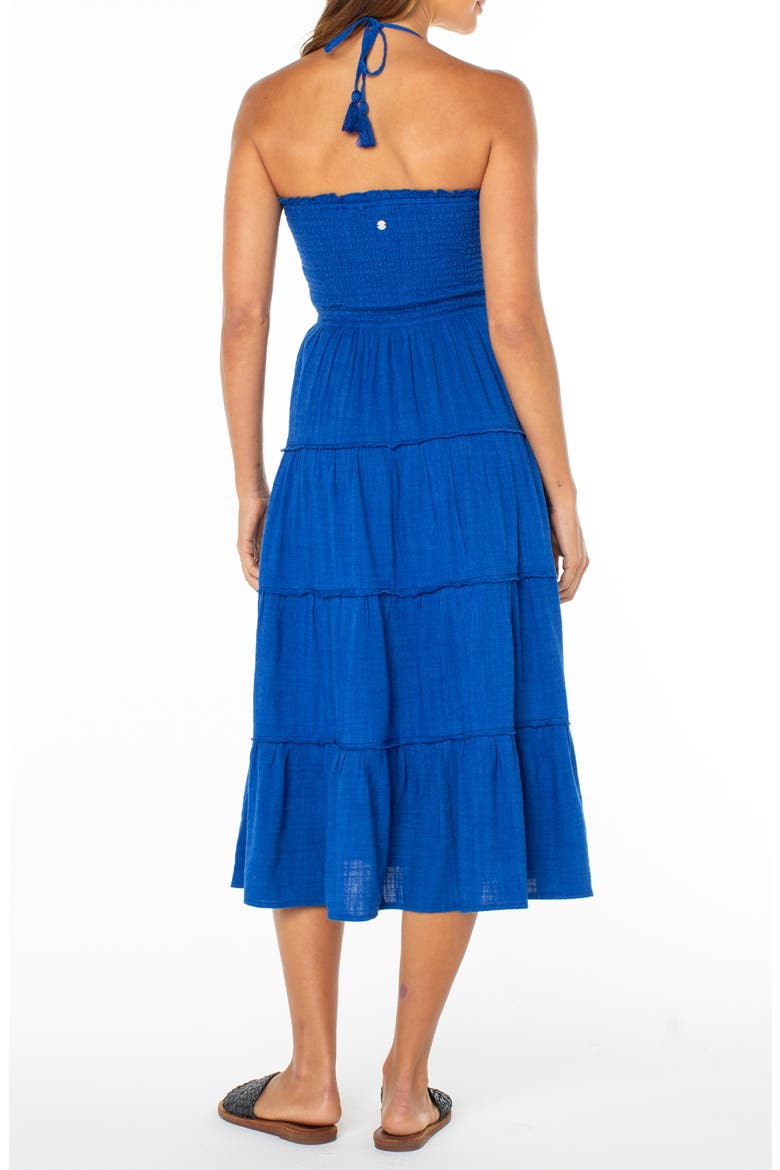Ellie Smocked Midi Sundress, Alternate, color, SURF THE WEB SOLID