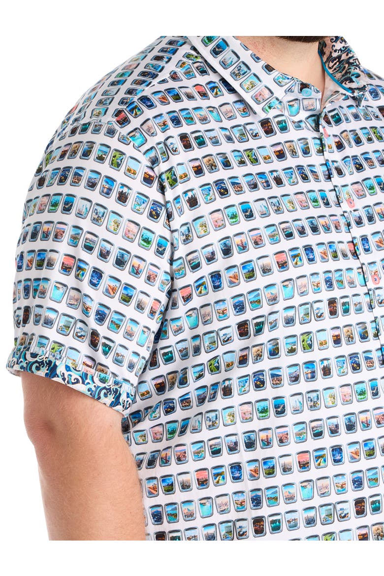 Big & Tall  Paradis Portal Print Sport Shirt, Alternate, color, MULTI