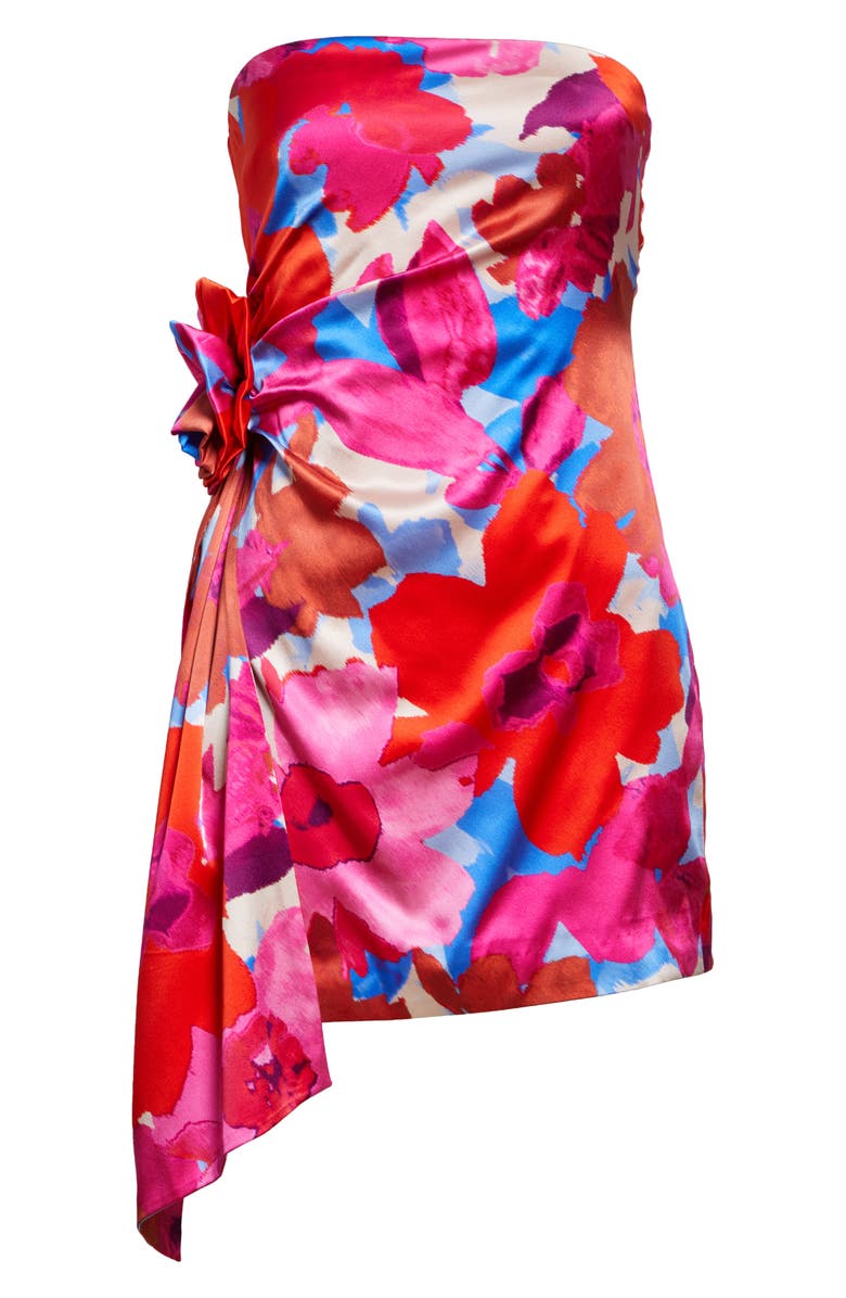 Ramy Brook Kit Floral Print Strapless Minidress, Alternate, color, 