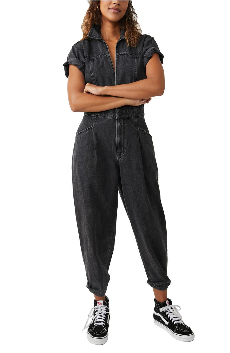Free People Marla Denim Utility Jumpsuit, Main, color, 