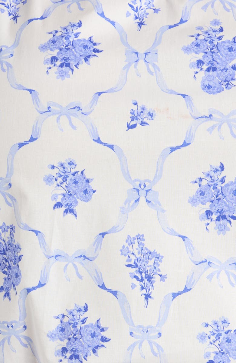 SUGARLIPS Nia Floral Ruffle Top, Alternate, color, White/ Blue