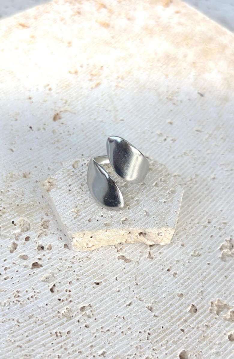 Adornia Stainless Steel Bypass Ring, Alternate, color, Silver