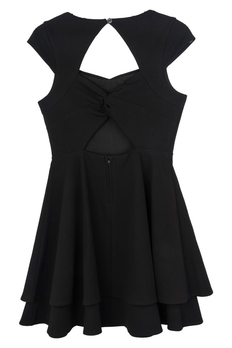 Kids' Scuba Knit Dress, Alternate, color, BLACK