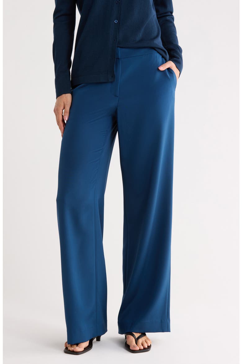 Sullivan Silk Stretch Crepe de Chine Pants, Main, color, LIDO BLUE