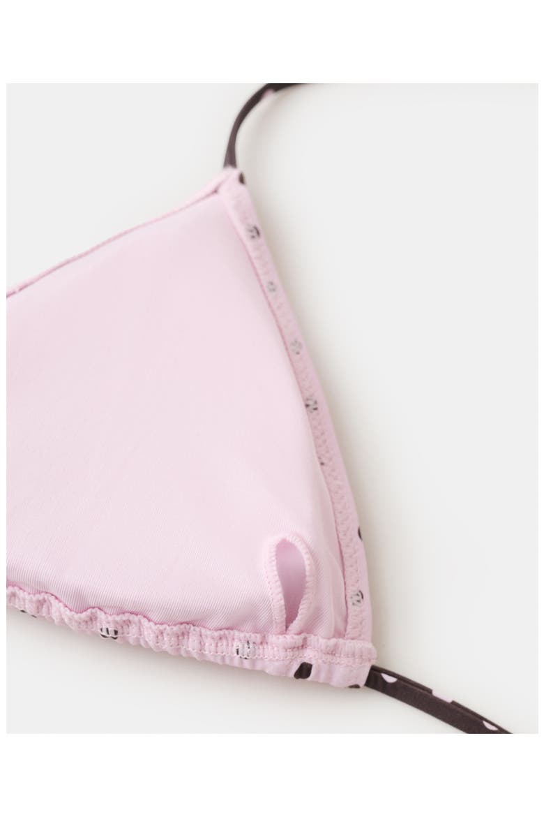 Polka Dot Triangle Bikini Top, Alternate, color, LIGHT PINK