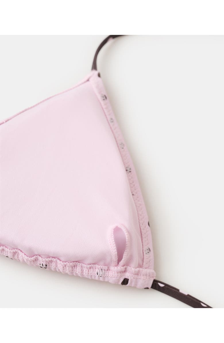 MANGO Polka Dot Triangle Bikini Top, Alternate, color, Light Pink
