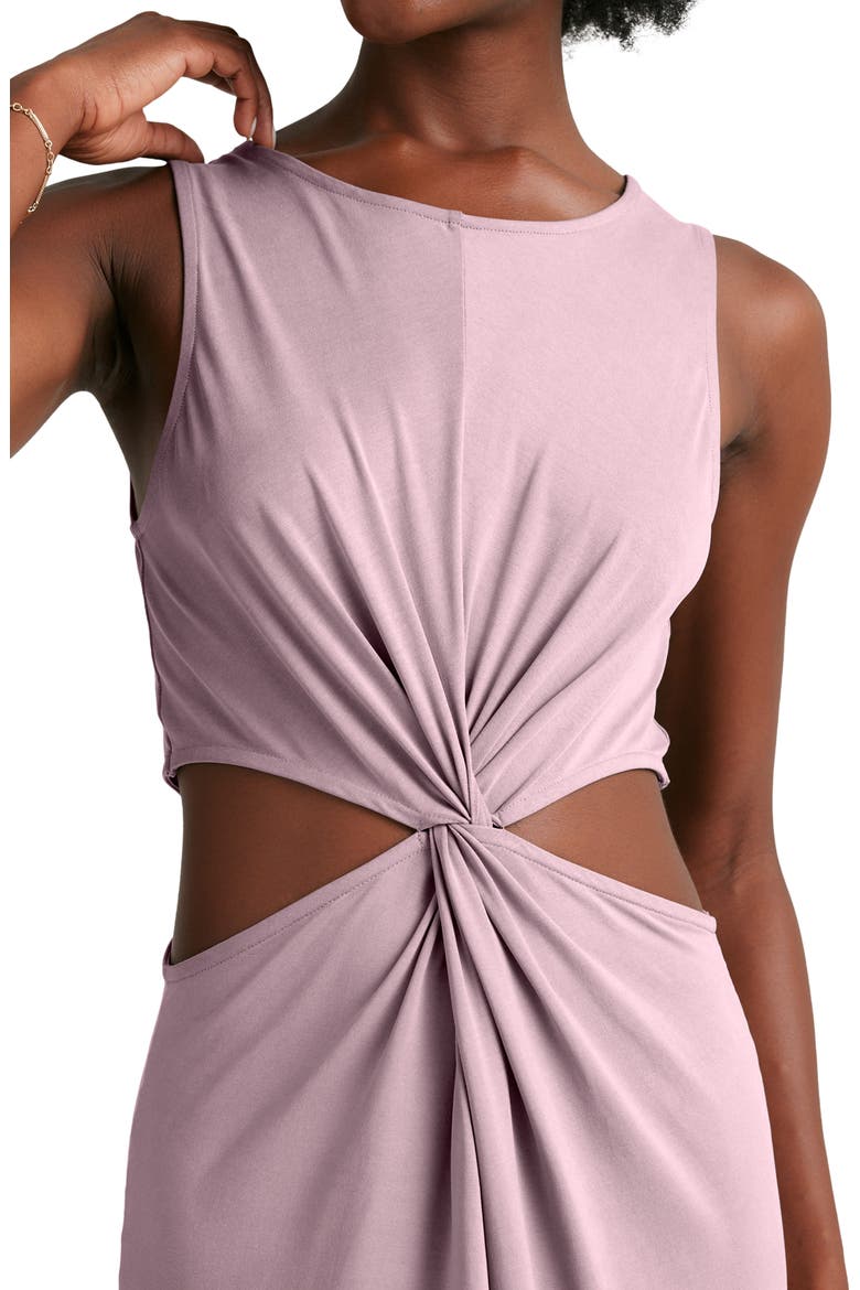 Around the World Front Twist Midi Dress, Alternate, color, BLUSH BLOOMS