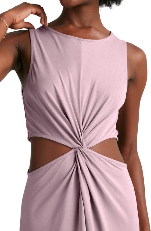 Beyond Yoga Around The World Front Twist Midi Dress In Pink
