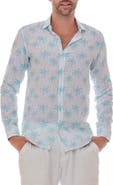 RANEES Cross Palm Linen Button-Up Shirt