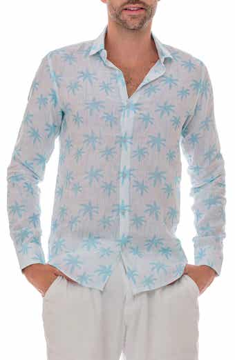 RANEES Cross Palm Linen Button-Up Shirt