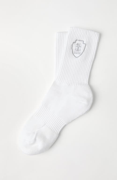 Shop Brunello Cucinelli Cotton Knit Socks In Light Grey