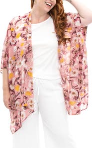 Nina Leonard Semi Sheer Open Front Topper