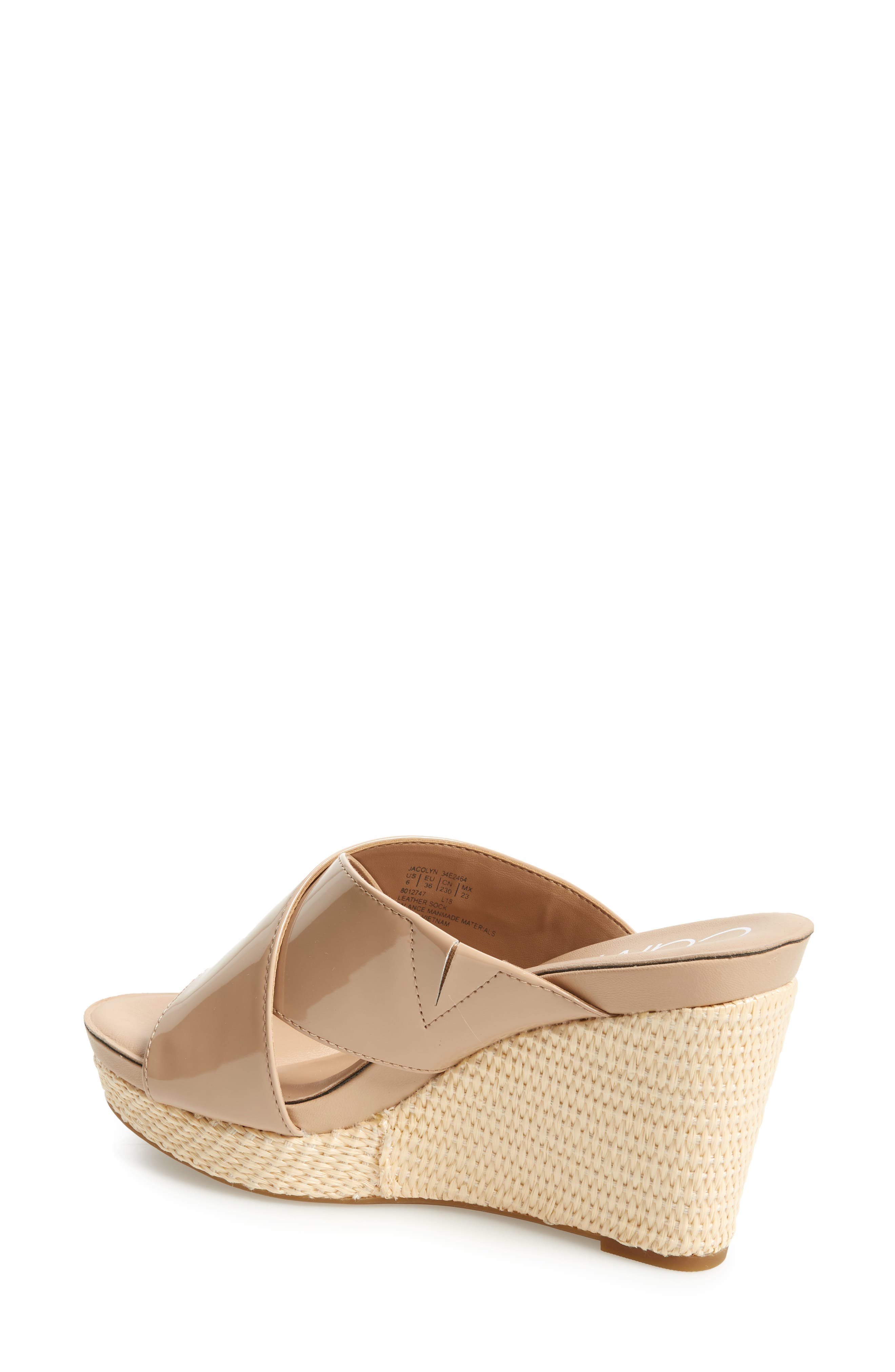 Jacolyn Wedge Slide Sandal, Alternate, color, DESERT SAND LEATHER
