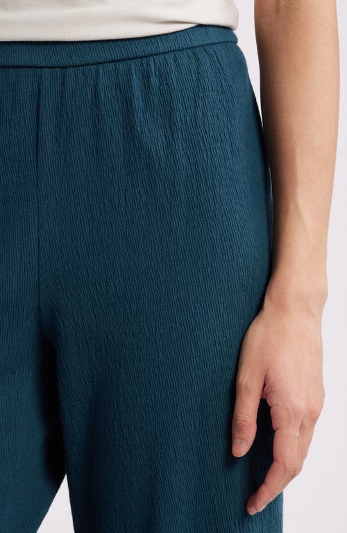 Shop Eileen Fisher Jersey Ankle Wide Leg Pants In Alpine