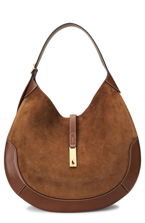 Polo ID Suede & Leather Shoulder Bag