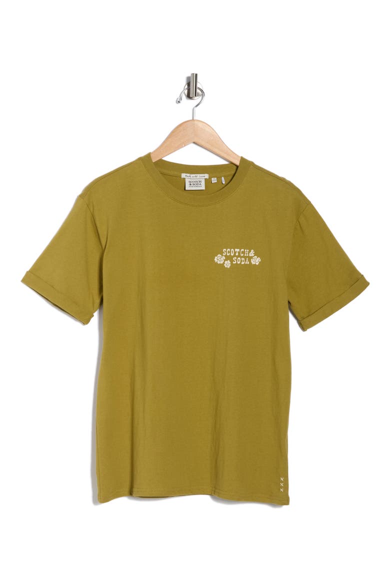 Relaxed Fit Roll Cuff Graphic T-Shirt, Alternate, color, GREEN MOSS W/ WHITECAP