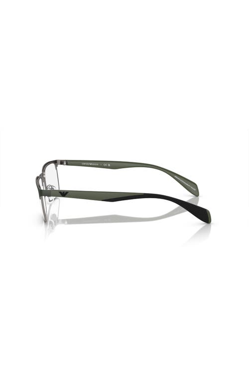 Emporio Armani 56mm Rectangle Optical Glasses In Green