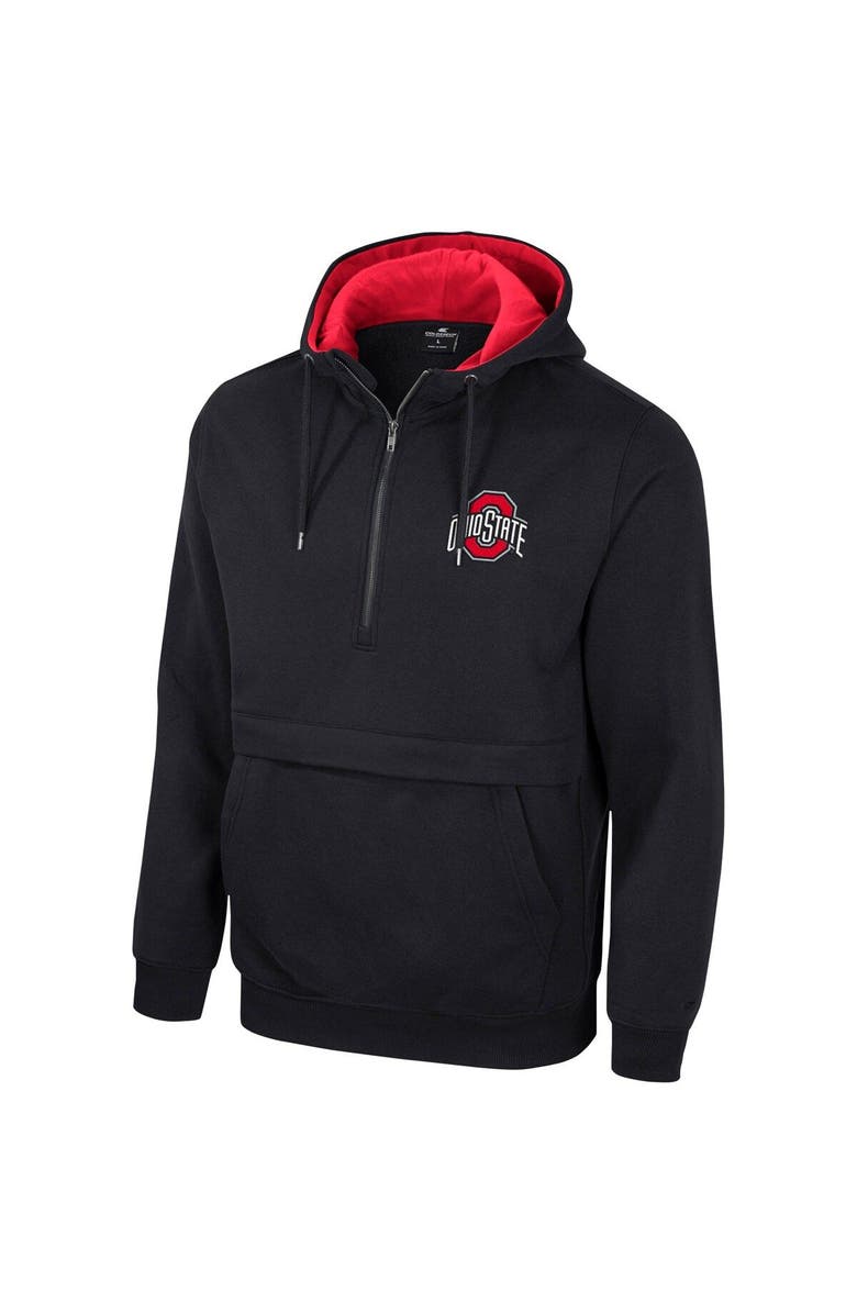 COLOSSEUM Men's Colosseum Black Ohio State Buckeyes Half-Zip Hoodie, Alternate, color, Black