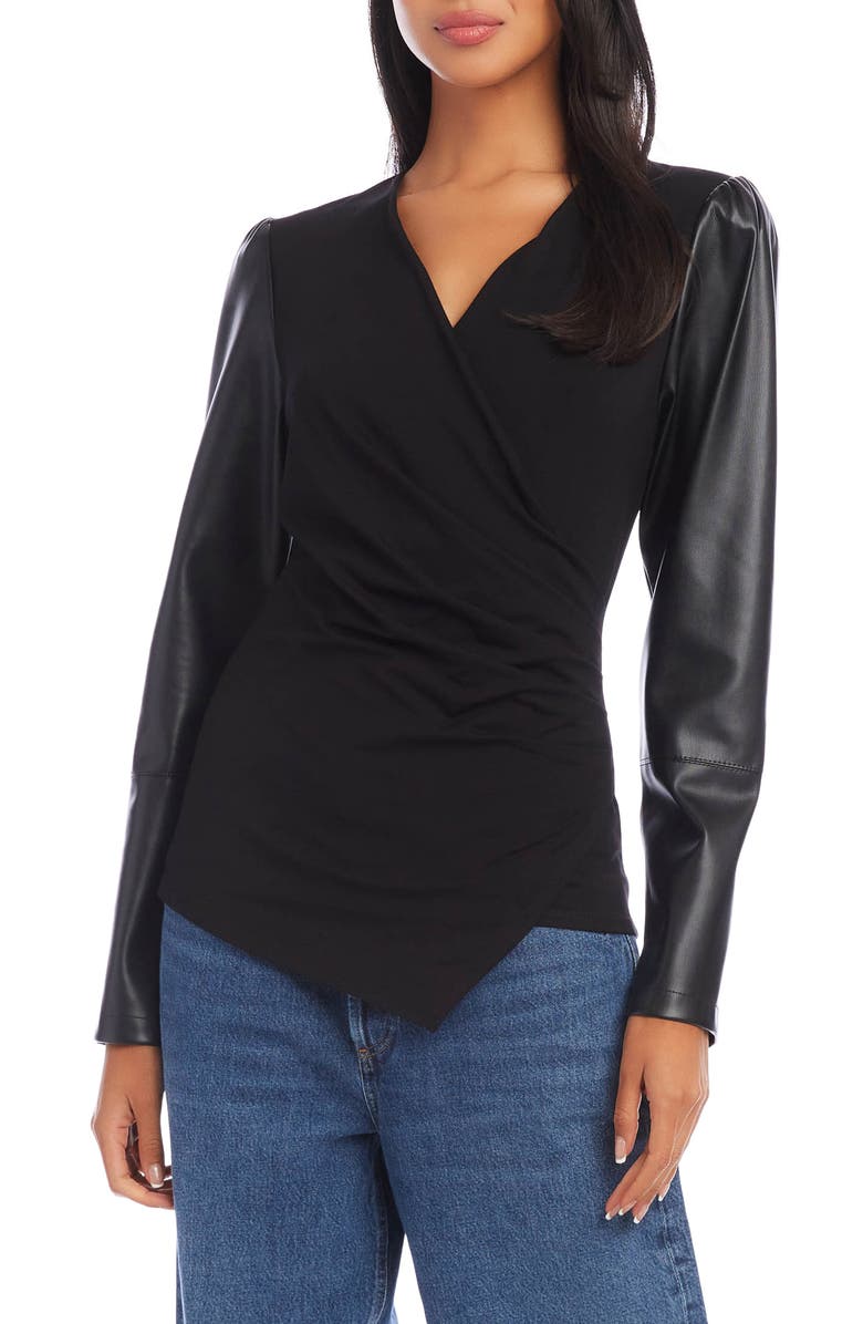 FIFTEEN TWENTY Mixed Media Asymmetric Top, Main, color,