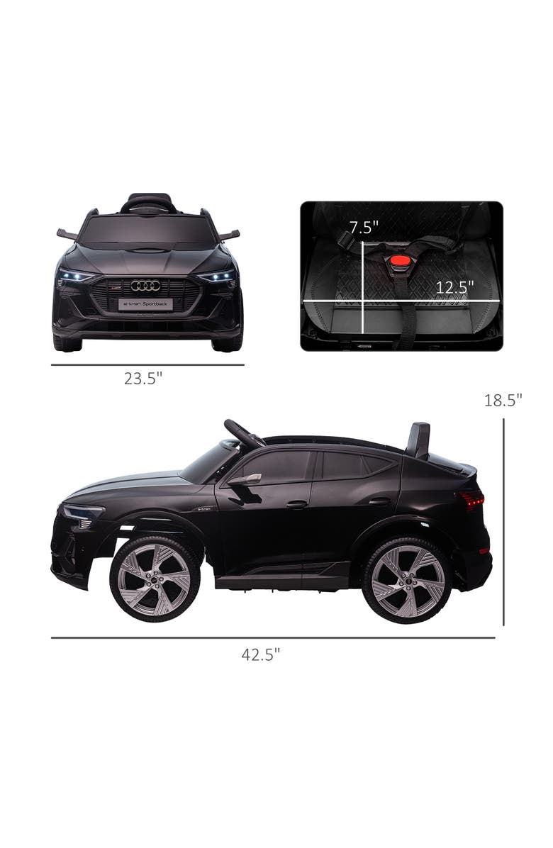 Aosom 12V Kids Electric Audi Sports Car with Parent Remote Control, Lights, Music, Horn, Alternate, color, 