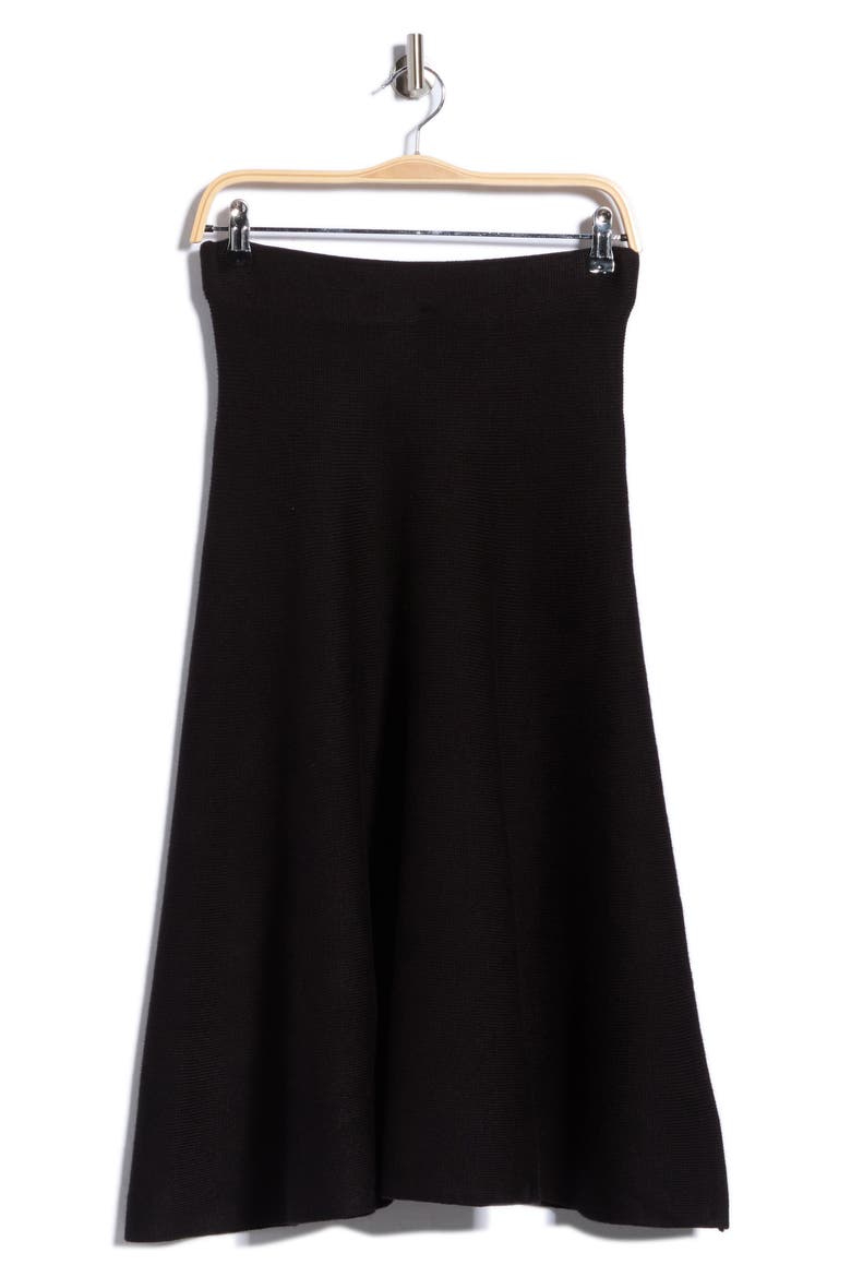 Basic Knit A-Line Skirt, Main, color, BLACK