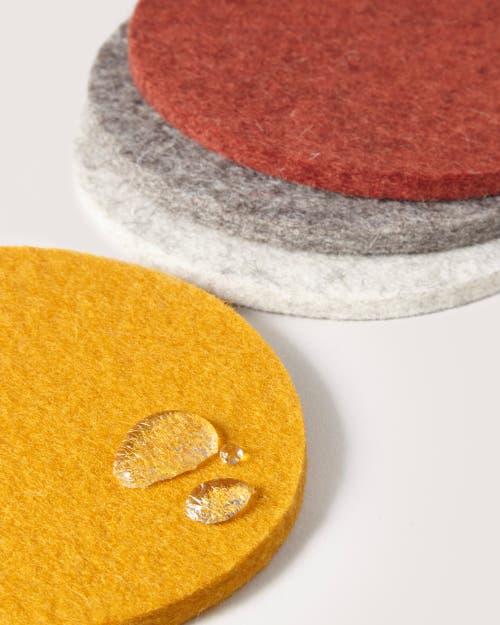 Graf & Lantz Graf Lantz Bierfilzl Merino Wool Round Coaster Solid 4 Pack In Desert Sun