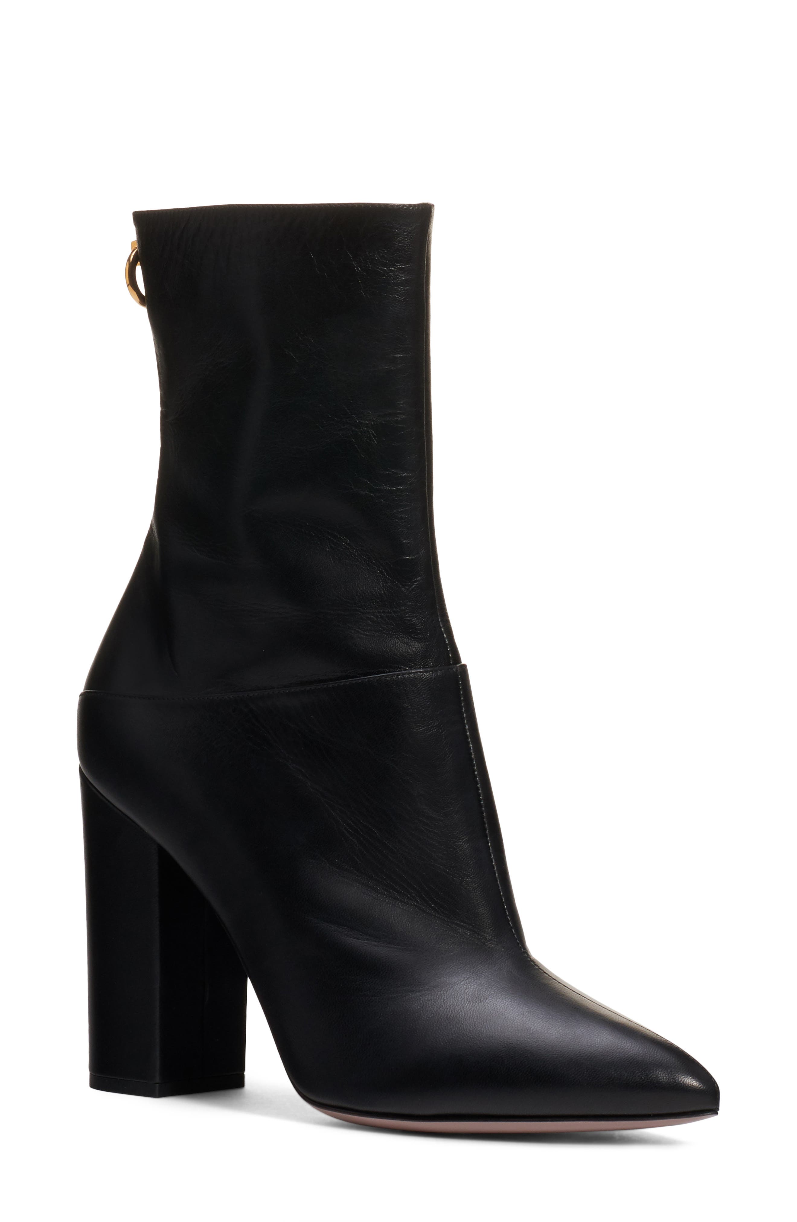 Valentino Garavani Ringstud Pointed Toe Bootie, Main, color, 