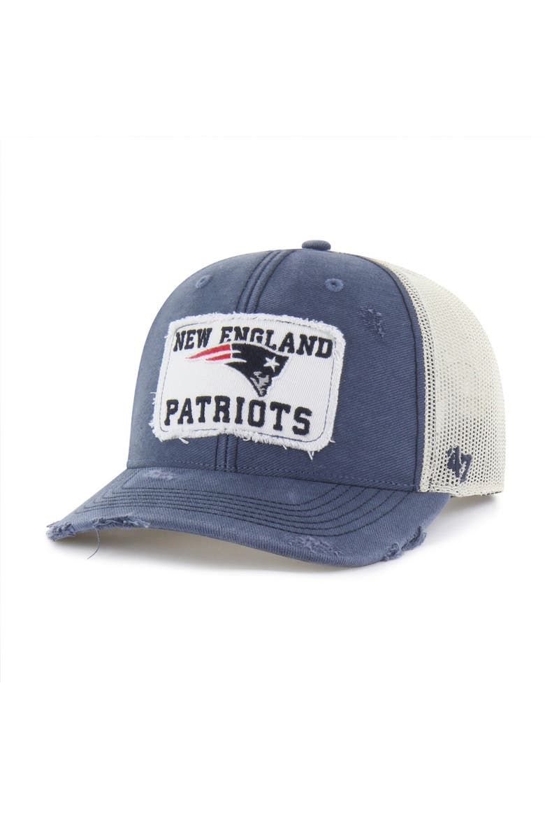 Men's '47 Navy New England Patriots Egremont Well-Worn Adjustable Trucker Hat, Main, color, Navy