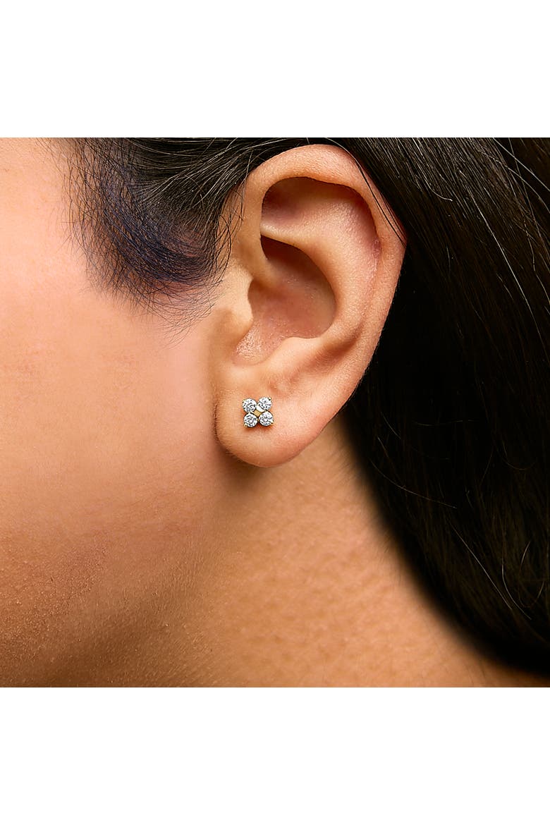 10K Gold 1/2 Cttw Lab Grown Diamond Snowflake Stud Earrings, Alternate, color, Yellow