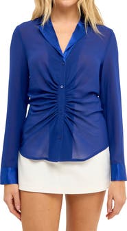 Endless Rose Ruched Front Chiffon Shirt