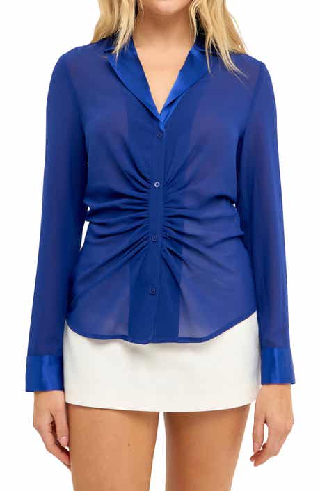 Endless Rose Ruched Front Chiffon Shirt