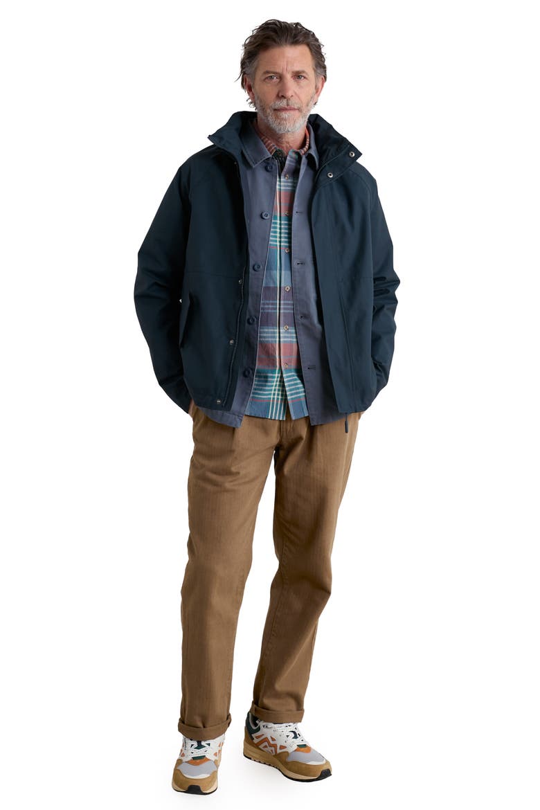 Sea Edge Waterproof Hooded Cotton Blend Rain Coat, Alternate, color, SQUID INK