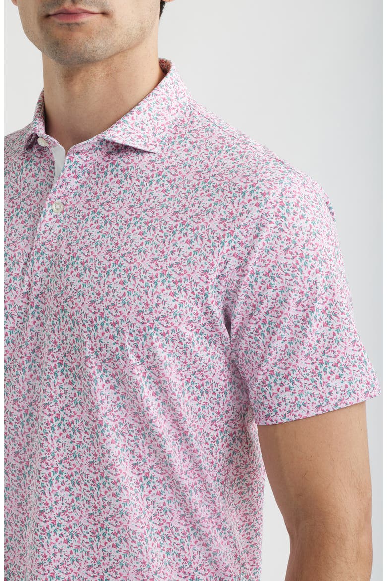 Bloom Neat Floral Performance Polo, Alternate, color, PALM BEACH