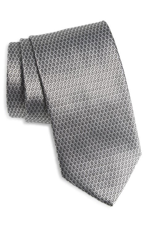 Geometric Jacquard Silk Tie