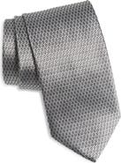 David Donahue Geometric Jacquard Silk Tie